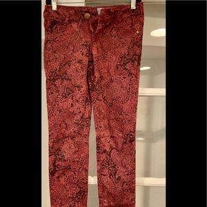 Fall paisley twill jeans with stretch